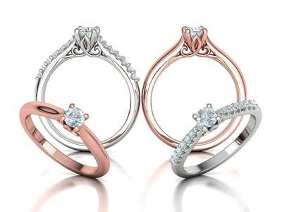 Paris Solitaire Ring 4mm Stone 2 RINGS ITEM