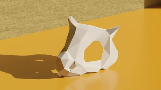Cubone Skull Osselait – Low Poly (Decoration)
