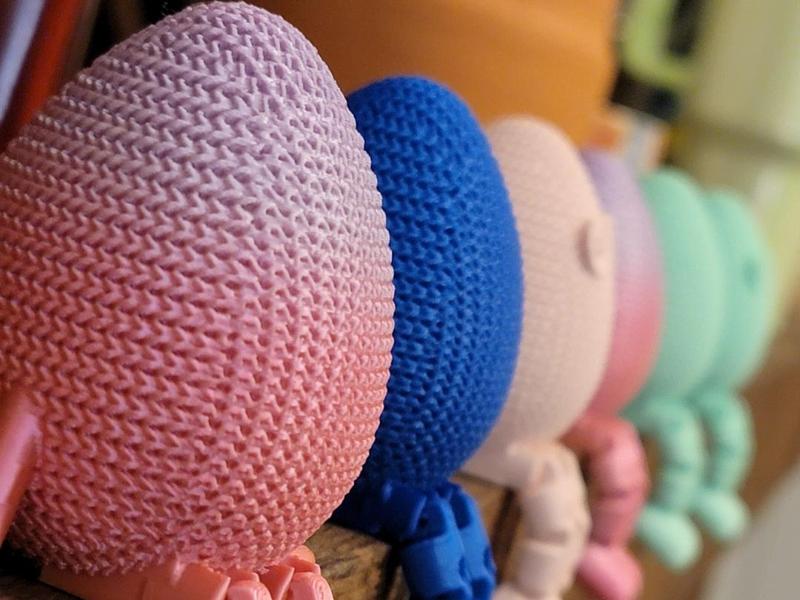 Articulated Easter Egg Buddy – Knitted Cloth