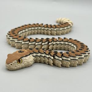 Articulated Rattlesnake | Pre-Painted + Optional 8mm Glass Eye Version