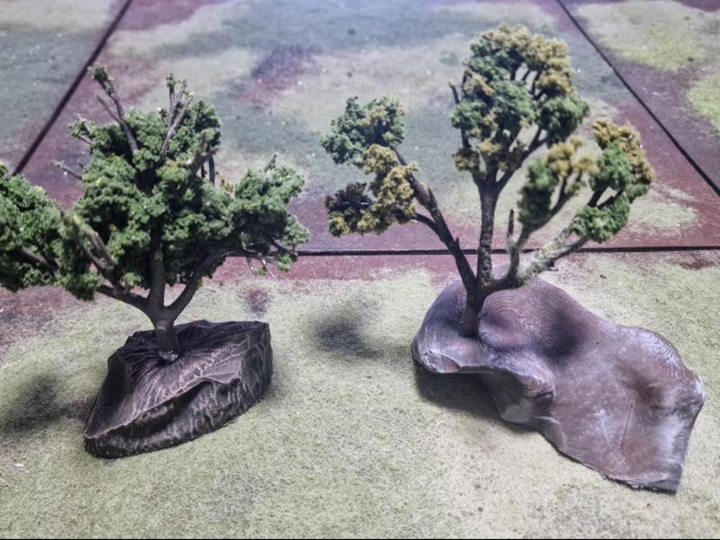 Tree base/rock terrain for wargames, MESBG, Warhammer