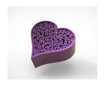Flower Depiction in Heart Shape Case