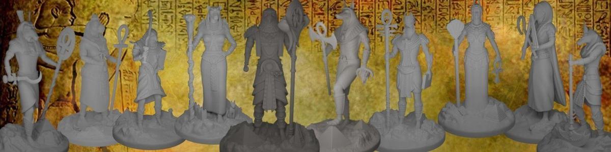 Egyptian Gods Printable Miniatures 3D Model Collection