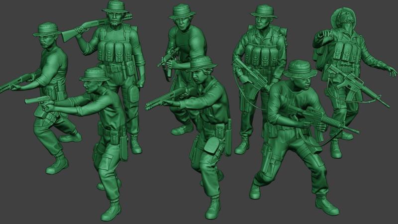 Modern Jungle Soldiers MJS1 Pack 3 3D Model Collection