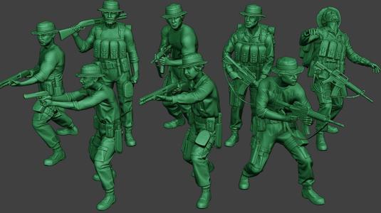 Modern Jungle Soldiers MJS1 Pack 3 3D Model Collection