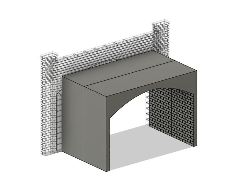 Model Railway Double Track Tunnel Internal Arches Add On