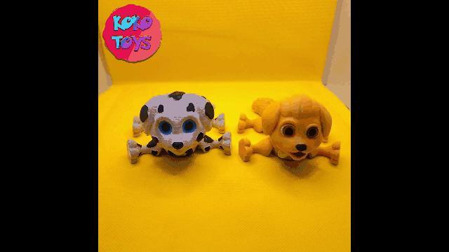 CUTE DOG PAIR,PRINT-IN-PLACE ARTICULATED ,CUTE-FLEXI