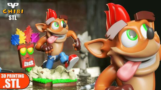 Crash Bandicoot Chibi STL for 3D Printing ChibiSTL 3DXM