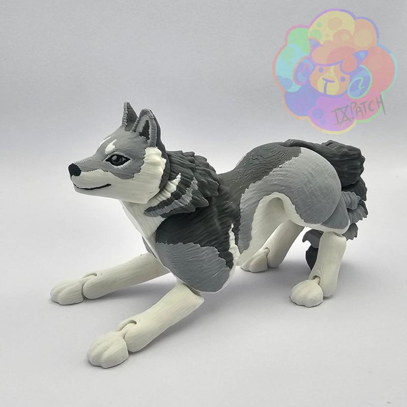 Wolf – Flexi Articulated Animal (print in place, no supports)