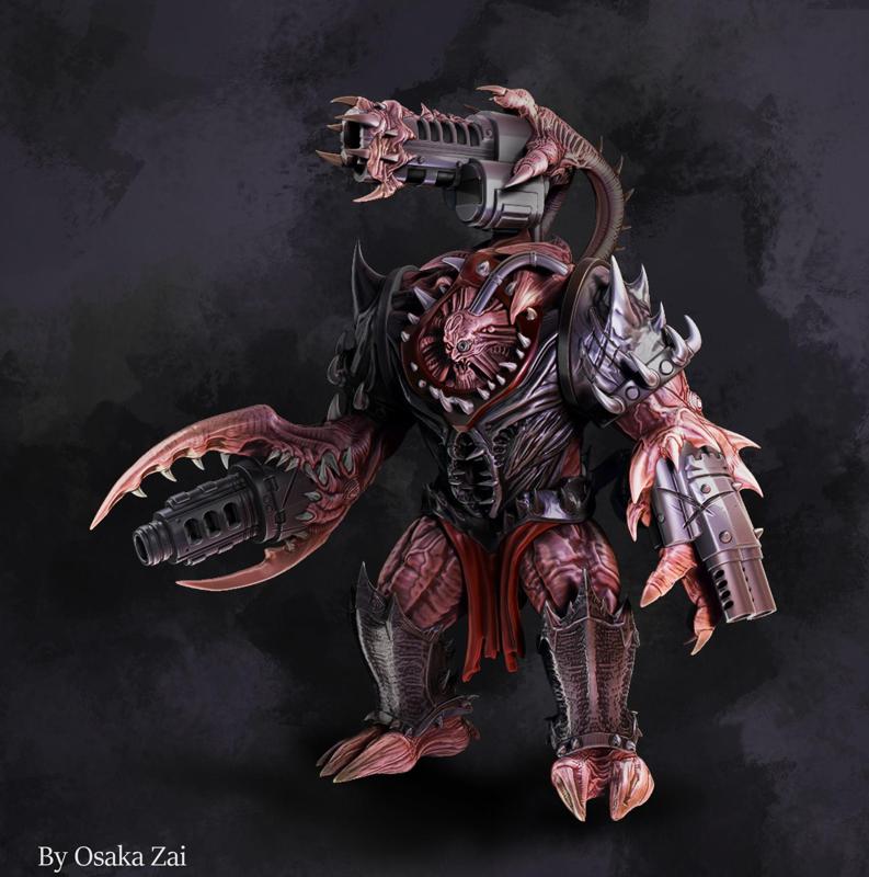 Alien Mutated Obliterator Marine – 2 variations 3D print model