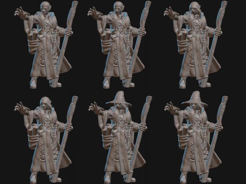 Elf Wizard Miniature (Variants)