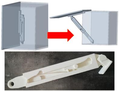 Latching mechanism for opening lids – heavy duty