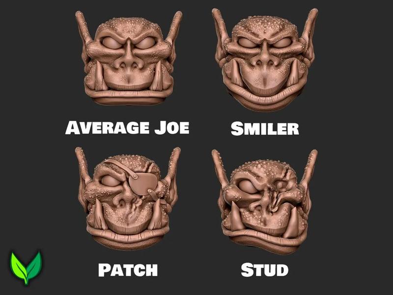 Orc Head Set – 28mm Vogland Miniature Bits Pack   