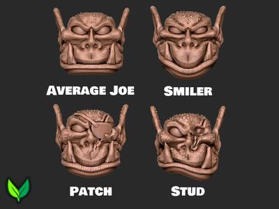 Orc Head Set – 28mm Vogland Miniature Bits Pack   