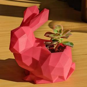 Low poly rabbit planter