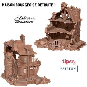 Maison bourgeoise en ruine – 28mm for wargame