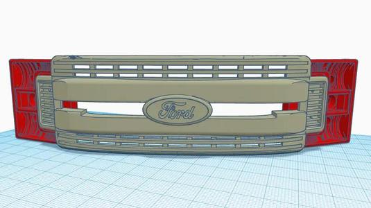 1/10 CEN F250 XLT STYLE GRILL AND HEAD LIGHT BUCKET