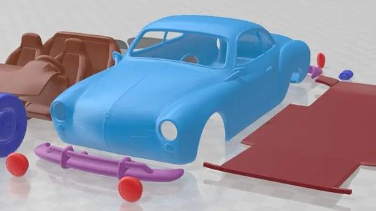 Volkswagen Karmann Ghia Coupe 1955 V2 Printable Car