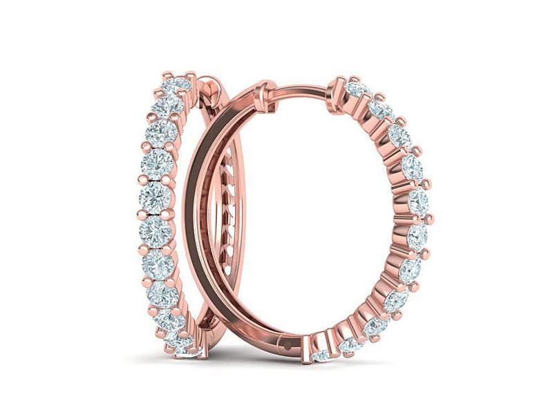 Diamond Hoop Earrings 3dmodel printable