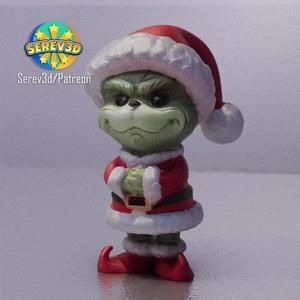 Grinch Christmas Cute Mini Toy – 3D print STL and multicolor 3MF file