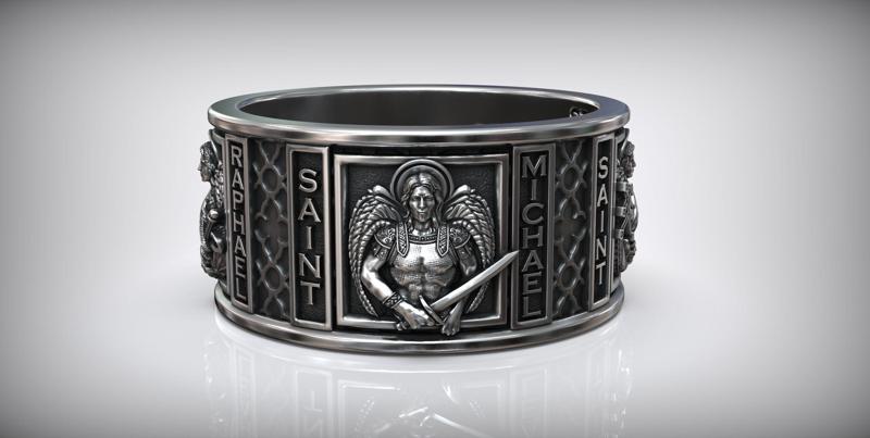 Archangels Protection Ring Saint Michael Gabriel Raphael Uriel