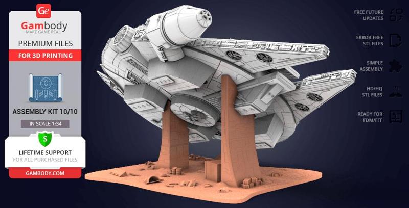 Millennium Falcon Landing Gear, Platform 3D Printable Exterior Parts Kit 1