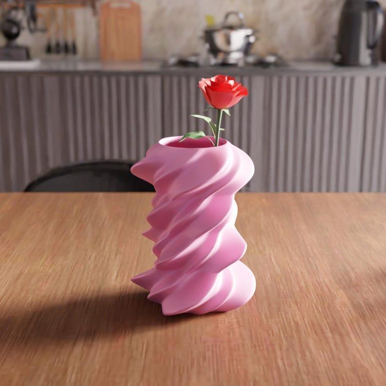 3D Futuristic Shaped Vase STL File – Modern Flower Vase for 3D Printing, Unique Home or Office Decor, Digital File for 3D Printed Art