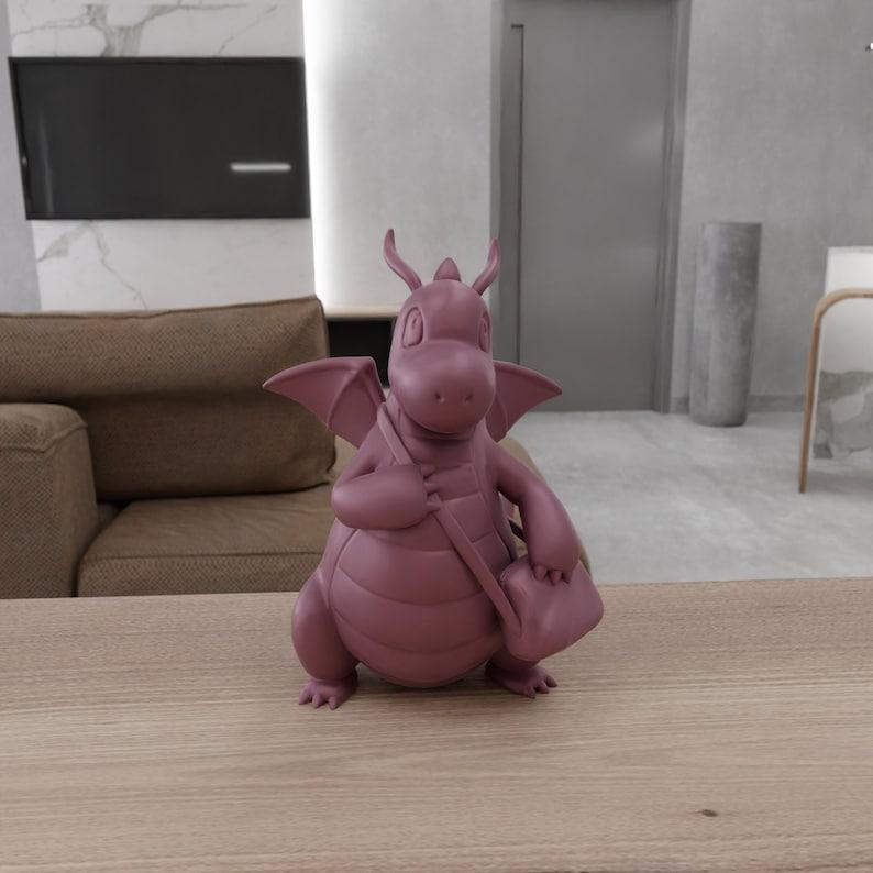 3D Cute Dragon with Bag Figure Gift for Friend with 3D Stl Files, Dragon Tail, 3D Printing, Dragon Gifts, 3D Figure Print, 3D Printed Dragon
