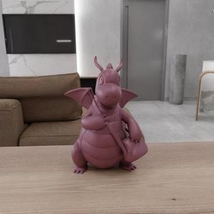 3D Cute Dragon with Bag Figure Gift for Friend with 3D Stl Files, Dragon Tail, 3D Printing, Dragon Gifts, 3D Figure Print, 3D Printed Dragon
