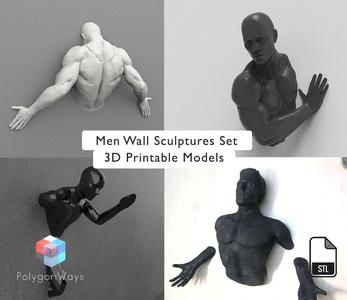 Men wall Sculptures set of 4