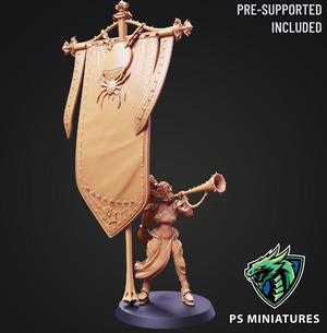 Drow Standard Bearer – 2 Variants and Pinup