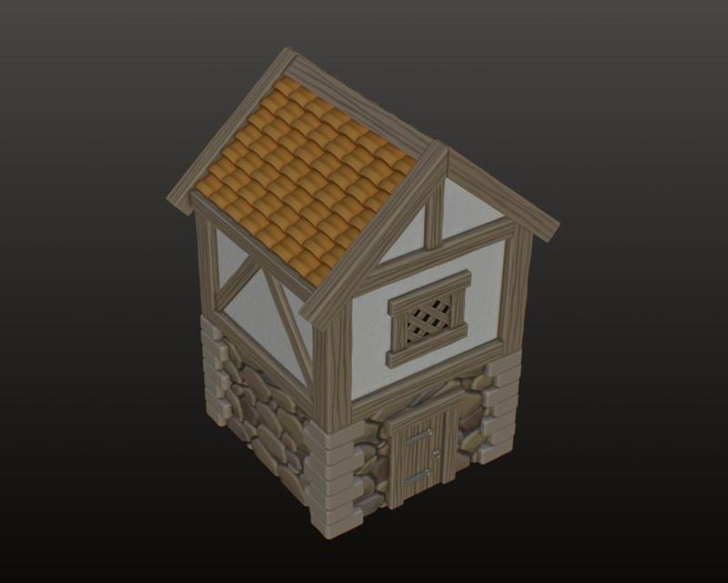 Medieval Timber-Framed House - Cozy, Stylized 