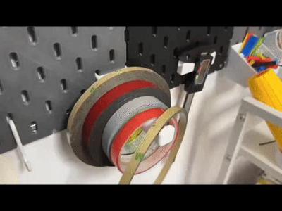Pegboard Tape Holder, more robust with horizontal printing, suitable for IKEA SKADIS holes