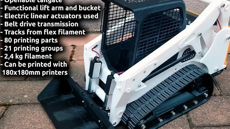 3D Printed RC Tracked Skid Steer Loader in 1/8.5 scale by AN3DRC