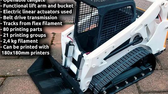 3D Printed RC Tracked Skid Steer Loader in 1/8.5 scale by AN3DRC