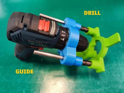 Drill guide with vacuum