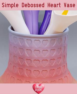 Simple Debossed Heart Vase