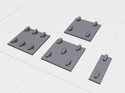 IKEA-style long slot pegboard mounting array model components