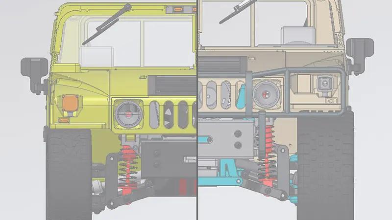 10mm suspension lift kit for 3D Printed Hummer / Humvee by AN3DRC