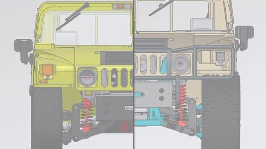 10mm suspension lift kit for 3D Printed Hummer / Humvee by AN3DRC