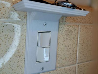 Light / Plug Outlet Wall Plate with built-in shelf