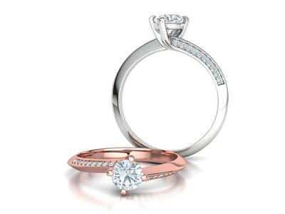 Bypass Solitaire Ring 60pointer Stone 3Dprint Ring