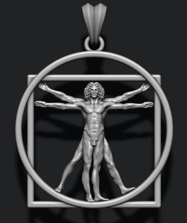 Vitruvian Man pendant