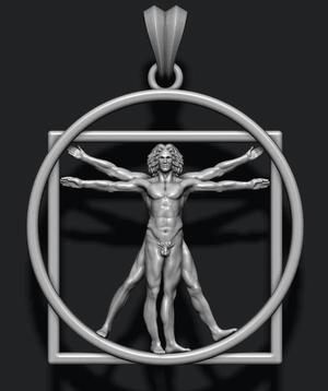 Vitruvian Man pendant