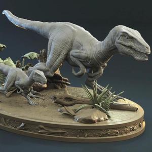Blue & Baby Hunting in Diorama STL files for 3D Printing | Assembly Model