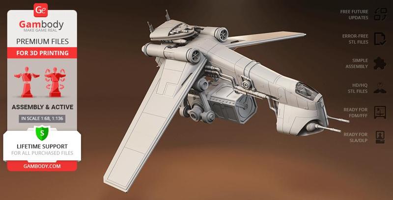 LAAT/c Gunship 3D Printing Model | Assembly + Active