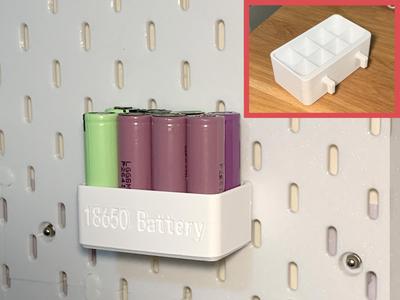 18650 Battery Case (Compatible with IKEA Pegboard)