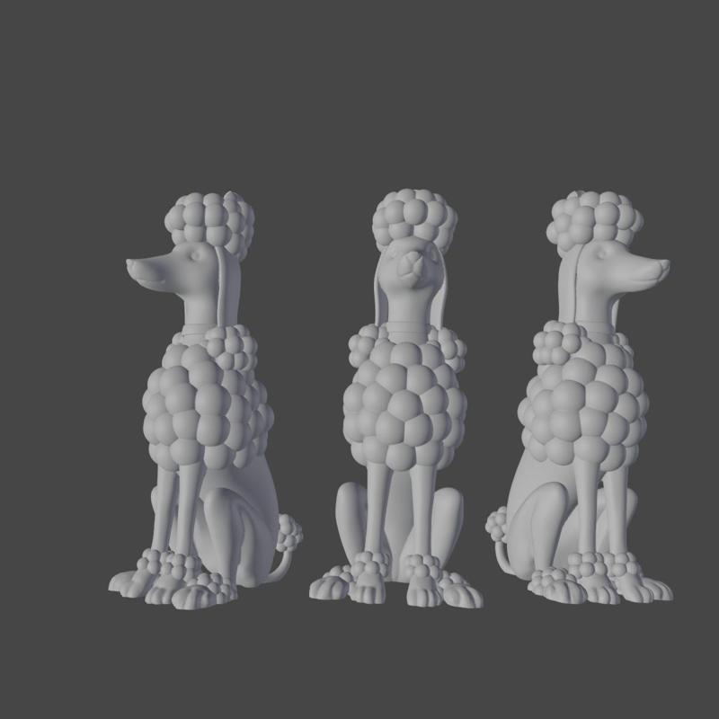 Freinch poodle dog vase