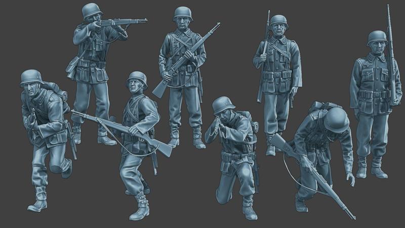 German soldiers ww2 G1 Pack1 3D Model Collection