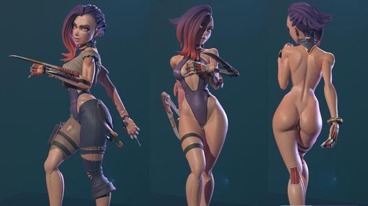 Cyberpunk Girl Blossom Multi Versions SFW NSFW STL